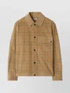 Burberry Plaid Corduroy Overshirt Chest Pocket In Brown