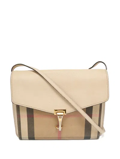 Pre-owned Burberry Plaid Crossbody Bag In Neutral