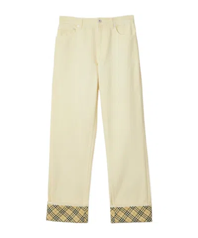 BURBERRY BURBERRY CHECKERED LOGO PATCH STRAIGHT-LEG JEANS