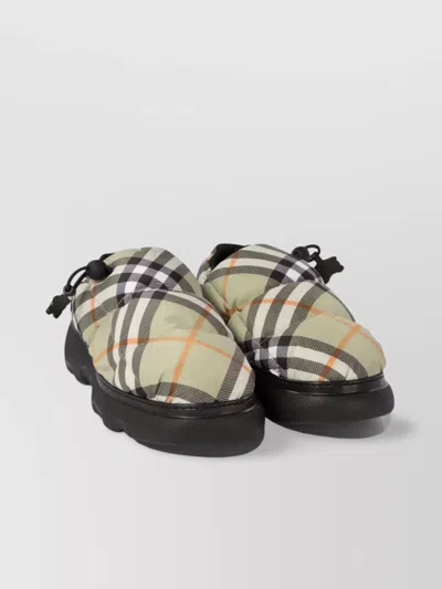 Burberry Plaid Detail Slip-on Loafers