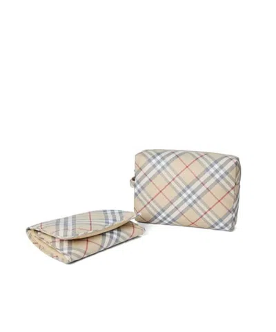 Burberry Plaid Diaper Bag In Multi