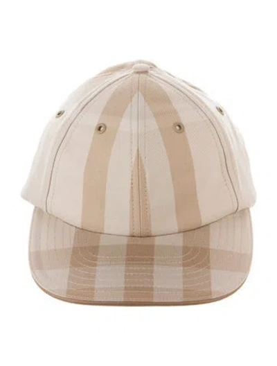Pre-owned Burberry Plaid Embroidered Baseball Cap In Neutrals