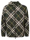 Burberry Plaid Hooded Coat With Zip Closure In Multi