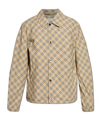 Burberry Plaid Jacket In Neutral