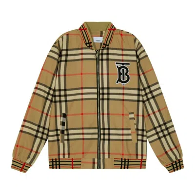 Pre-owned Burberry Plaid Jacket Jacket In Brown