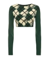 Burberry Check Cotton Knit Long Sleeve Sweater