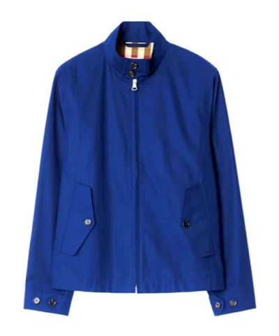 Burberry Plaid Lined Jacket In Blue