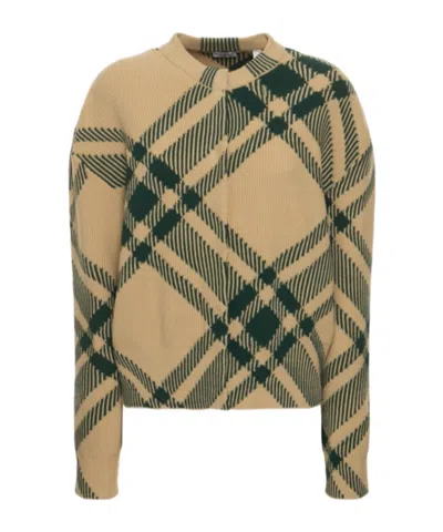 Burberry Plaid Long-sleeved Cardigan