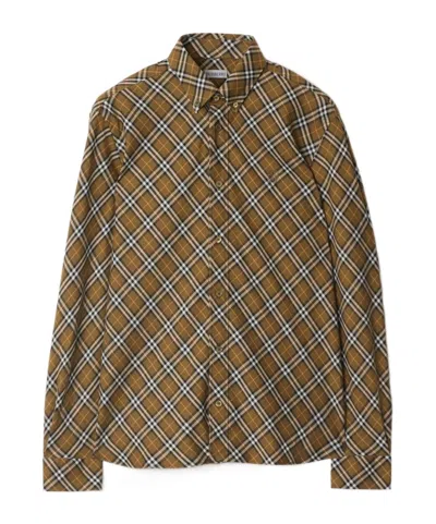 BURBERRY BURBERRY VINTAGE CHECK LOGO EMBROIDERED SHIRT