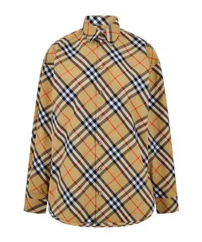 Burberry Plaid Long-sleeve Shirt In Multi