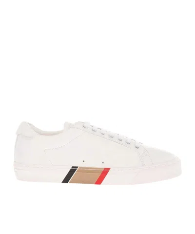 Burberry Plaid Low-cut Skate Shoes In White