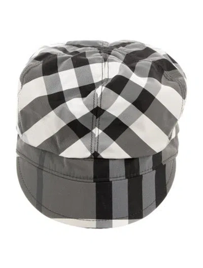 Pre-owned Burberry Plaid Nylon Newsboy Cap In Gray