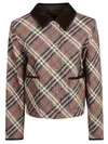 Burberry Corduroy-trimmed Quilted Checked Cotton Jacket In Brown