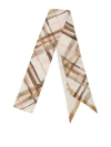 Burberry Plaid Pattern Nutmeg Scarf With Elegant Pointed Ends In Neutrals