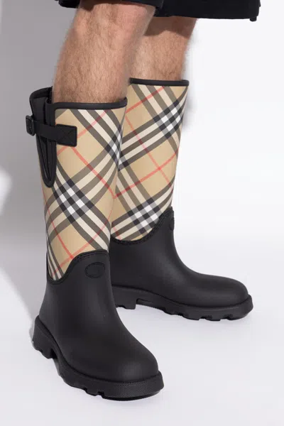 BURBERRY BURBERRY PLAID PATTERN RAIN BOOTS