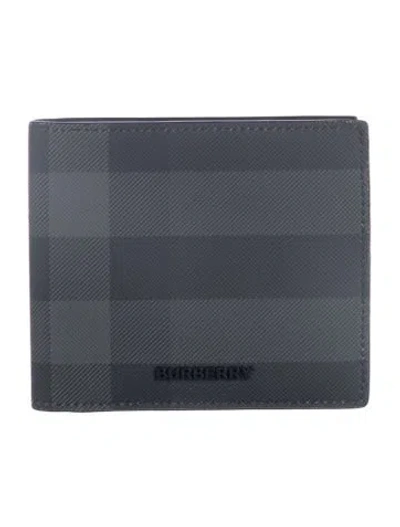 Pre-owned Burberry Plaid Print Bifold Wallet W/ Tags In Black