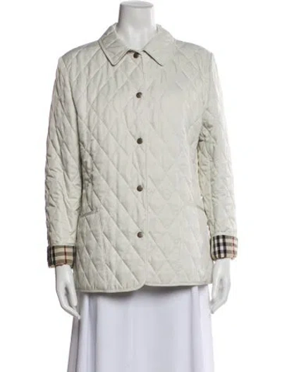 Pre-owned Burberry Plaid Print Blazer In Neutral