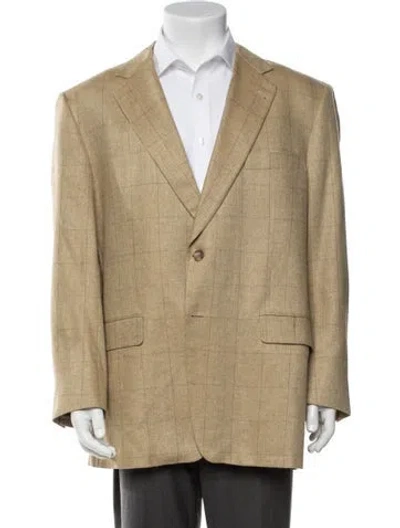 Pre-owned Burberry Plaid Print Blazer In Neutrals