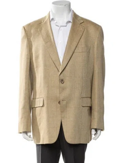 Pre-owned Burberry Plaid Print Blazer In Neutrals