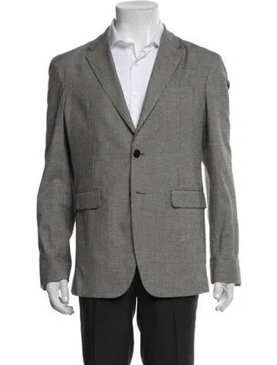 Pre-owned Burberry Plaid Print Blazer W/ Tags In Gray