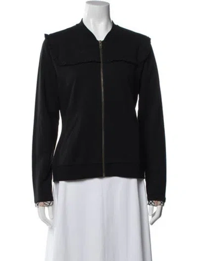 Pre-owned Burberry Plaid Print Bomber Jacket In Black