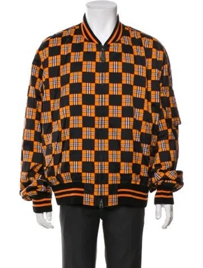 Pre-owned Burberry Plaid Print Bomber Jacket In Multi