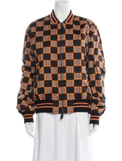 Pre-owned Burberry Plaid Print Bomber Jacket In Multicolor
