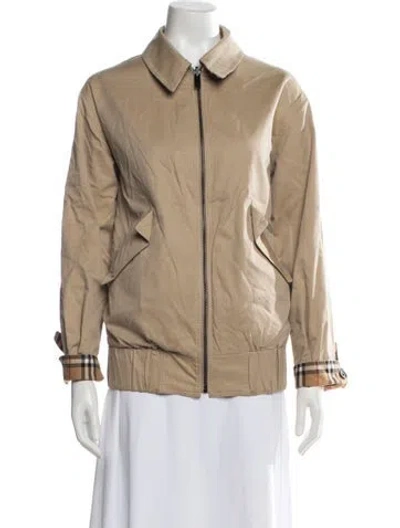 Pre-owned Burberry Plaid Print Bomber Jacket In Neutrals