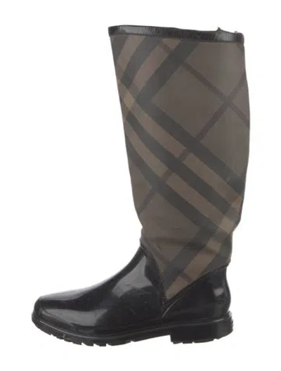 Pre-owned Burberry Plaid Print Boots In Multi