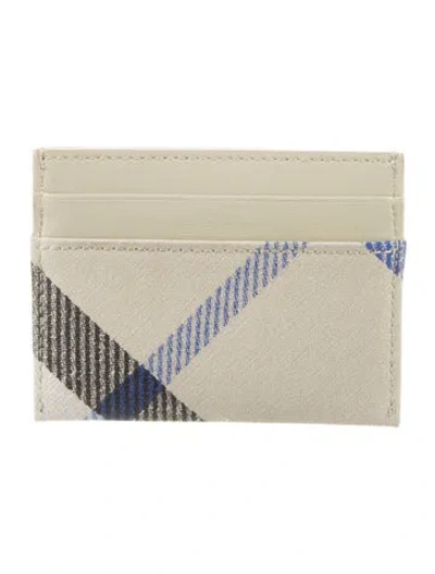 Pre-owned Burberry Plaid Print Card Holder In Neutrals