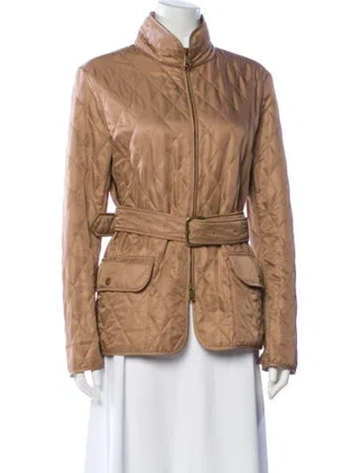 Pre-owned Burberry Plaid Print Coat In Neutral