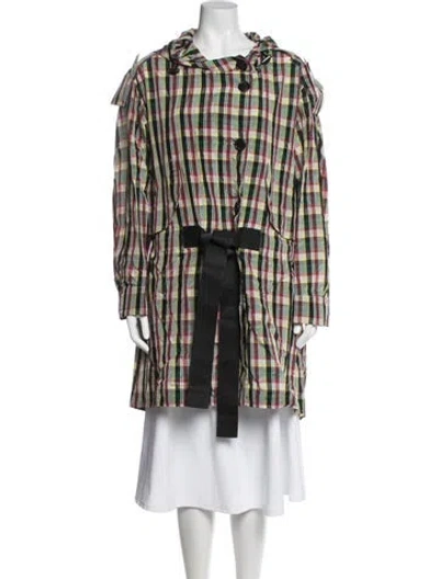 Pre-owned Burberry Plaid Print Coat W/ Tags In Multi