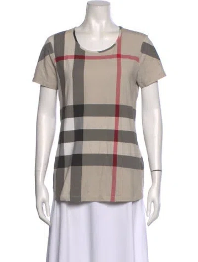 Pre-owned Burberry Plaid Print Crew Neck T-shirt
