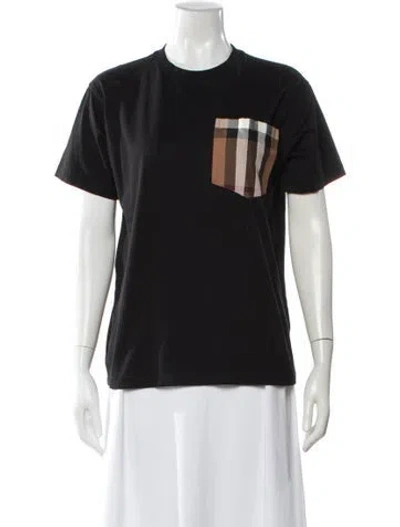 Pre-owned Burberry Plaid Print Crew Neck T-shirt In Black