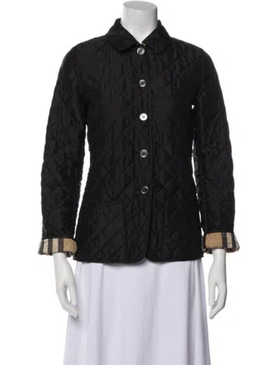 Pre-owned Burberry Plaid Print Denim Jacket In Black
