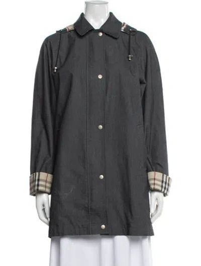 Pre-owned Burberry Plaid Print Evening Jacket In Gray
