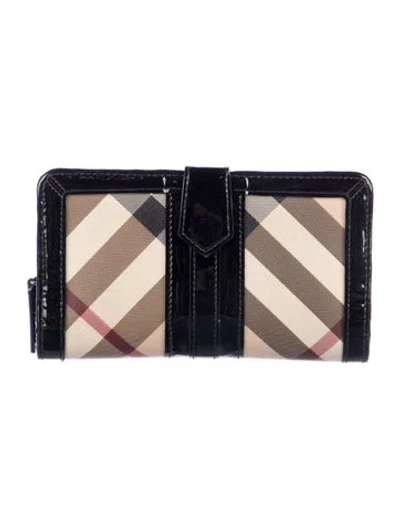 Pre-owned Burberry Plaid Print French Purse