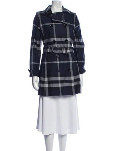 Pre-owned Burberry Plaid Print Jacket In Blue