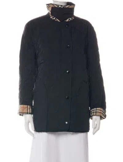 Pre-owned Burberry Plaid Print Jacket In Blue