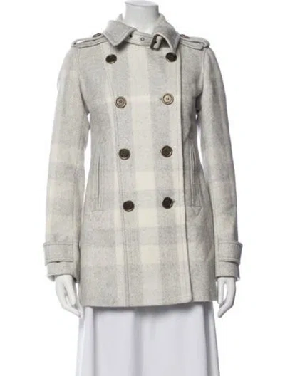 Pre-owned Burberry Plaid Print Jacket In Grey