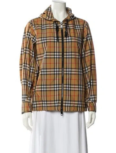 Pre-owned Burberry Plaid Print Jacket In Neutral