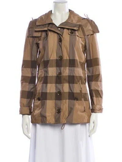 Pre-owned Burberry Plaid Print Jacket In Neutral