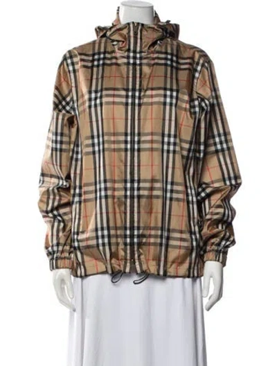 Pre-owned Burberry Plaid Print Jacket In Neutral