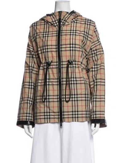 Pre-owned Burberry Plaid Print Jacket In Neutrals