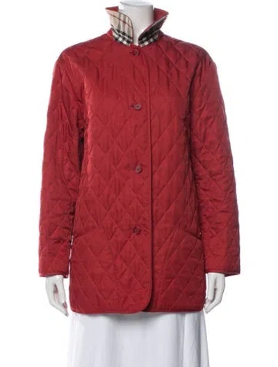 Pre-owned Burberry Plaid Print Jacket In Red