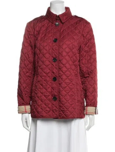 Pre-owned Burberry Plaid Print Jacket In Red
