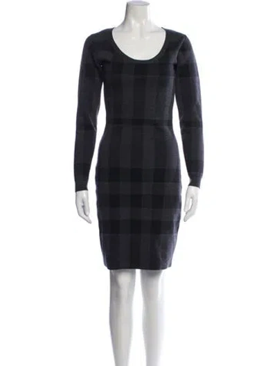 Pre-owned Burberry Plaid Print Knee-length Dress In Black