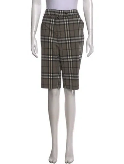 Pre-owned Burberry Plaid Print Knee-length Shorts In Grey