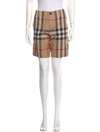 Pre-owned Burberry Plaid Print Knee-length Shorts In Neutral