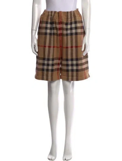 Pre-owned Burberry Plaid Print Knee-length Shorts In Neutrals